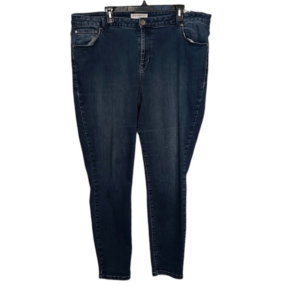 ELOQUII Cropped Jeans High Waist Dark Blue Wash Womens Size 22